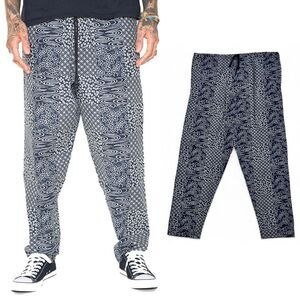 SKIDZ Drawstring Pants Japanese Cherry Blossom  Patchwork Print OS USA Made